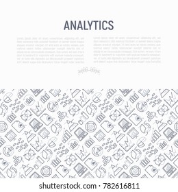 Analytics concept with thin line icons: diagram, chart, statistics, pyramid, business analysis. Modern vector illustration for banner, web page, print media. 