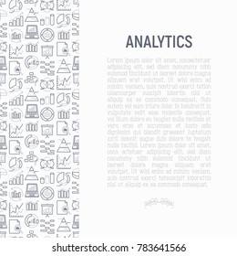 Analytics concept with thin line icons: diagram, chart, statistics, pyramid, business analysis. Modern vector illustration for banner, web page, print media. 