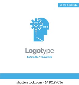 Analytics, Critical, Human, Information, Processing Blue Solid Logo Template. Place for Tagline