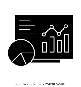 Analytics Dashboard – Graph and Pie Chart Icon Representing Data Analysis and Business Insights for Decision Making