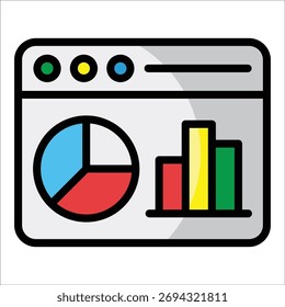 Analytics Dashboard Icon Element For Design