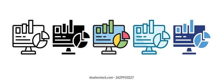 Analytics Dashboard Icon Set Multiple Style Collection