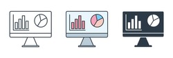 Analytics dashboard icon symbol vector illustration isolated on white background