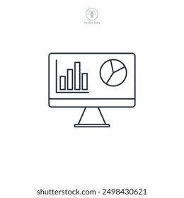 Analytics dashboard icon symbol vector illustration isolated on white background