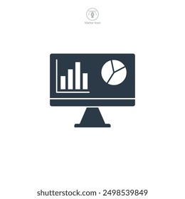 Analytics dashboard icon symbol vector illustration isolated on white background