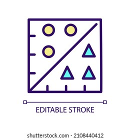 Analytics of data mining process RGB color pixel perfect icon. Development graph. Virtual data statistics. Isolated vector illustration. Simple filled line drawing. Editable stroke. Arial font used
