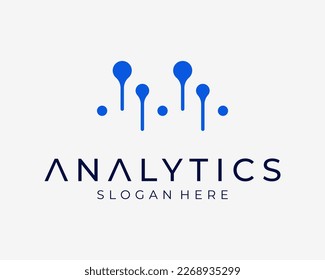 Analytics Data Molecule Science Statistics Technology Digital Modern Abstract Vector Logo Design