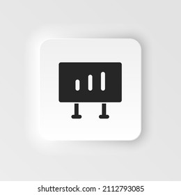 Analytics, diagram board vector icon. Simple element neumorphic style illustration Analytics, diagram board vector icon. Material concept vector illustration.