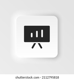 Analítica, icono vectorial de la placa de diagrama. Ilustración de estilo neumórfico de elemento simple Analítica, icono vectorial de placa de diagrama. Ilustración vectorial de concepto de material.