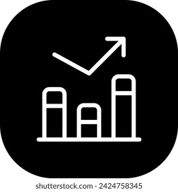 Icono de marketing digital de Analytics con línea rellena negra estilo de contorno de línea. negocios, informática, análisis, tecnología, finanzas, gráfico, datos. Ilustración vectorial