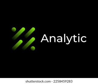 Analítica Innovación en tecnología digital Líneas de movimiento rápido Diseño de logotipo de efecto de sombra colorido