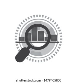 Analytics display with magnifying glass data