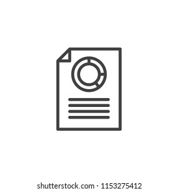 Analytics document outline icon. linear style sign for mobile concept and web design. Paper document with diagram simple line vector icon. Symbol, logo illustration. Pixel perfect vector graphics