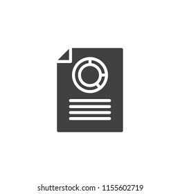 Analytics document vector icon. filled flat sign for mobile concept and web design. Paper document with diagram simple solid icon. Symbol, logo illustration. Pixel perfect vector graphics