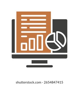 Análise de cor de tom duplo, mini ícone de ilustração. use para conceito moderno, impressão, UI, kit UX, web e desenvolvimento de aplicativos. Vetor relacionado ao trabalho remoto, trabalho em casa.