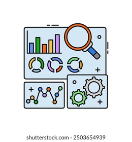 Analytics Fill Color Icon, Vector illustration