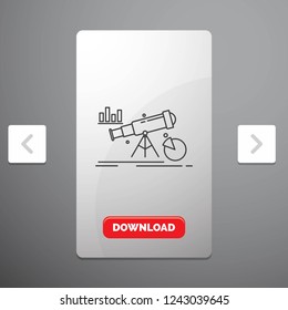Analytics, finance, forecast, market, prediction Line Icon in Carousal Pagination Slider Design & Red Download Button