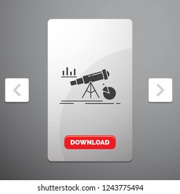 Analytics, finance, forecast, market, prediction Glyph Icon in Carousal Pagination Slider Design & Red Download Button