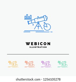 Analytics, finance, forecast, market, prediction 5 Color Line Web Icon Template isolated on white. Vector illustration
