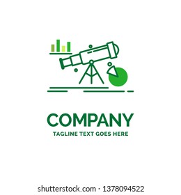 Analytics, finance, forecast, market, prediction Flat Business Logo template. Creative Green Brand Name Design.
