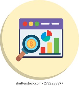 Ícone de Estilo de Círculo Plano de Análise