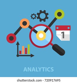 Analytics  flat concept. Vector illustration