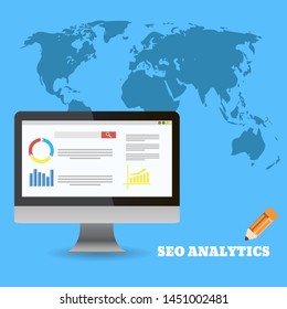 Analytics flat Digital marketing seo and other design eps 10 vector