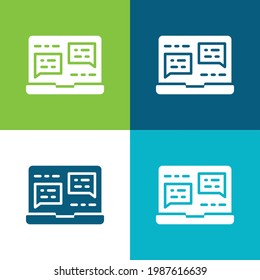 Analytics Flat four color minimal icon set