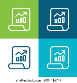 Analytics Flat Vier-Farben-Minimal-Icon-Set