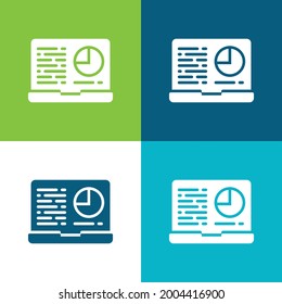 Analítico Plano cuatro colores conjunto mínimo de iconos
