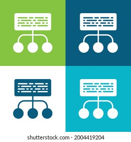 Analytics Flat Vier-Farben-Minimal-Icon-Set