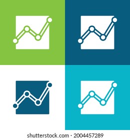 Analytics Flat four color minimal icon set