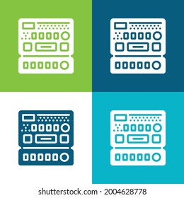 Analytics Flat four color minimal icon set
