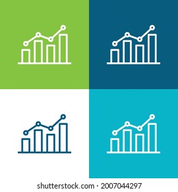 Analytics Flat four color minimal icon set