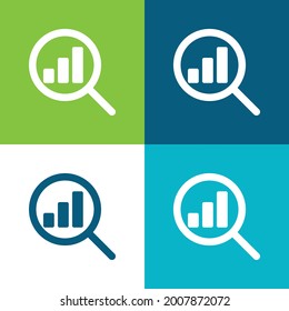 Analytics Flat four color minimal icon set