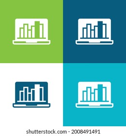 Analítico Plano cuatro colores conjunto mínimo de iconos