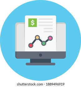 analytics flat vector colour icon