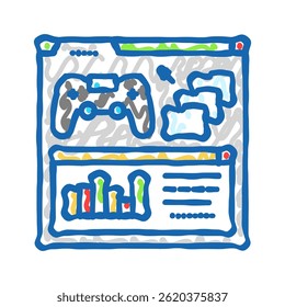 analytics game development doodle icon sketch vector. analytics game development sign. isolated symbol illustration
