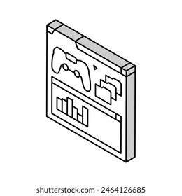 Vector isométrico de desarrollo de juego de analítica. símbolo de desarrollo de juego de analítica. ilustración de símbolo aislado