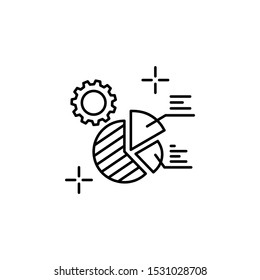 Analytics gear chart icon. Element of global business icon