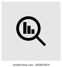 Analytics with Glass Vector Icon