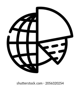 analytics globalization line icon vector. analytics globalization sign. isolated contour symbol black illustration