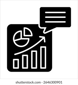 analytics glyph icon vector illustration