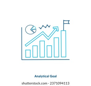 Gráfico de objetivos analíticos Ilustración esquemática | Icono de gráfico de imágenes | Icono de infografía