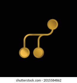 Analítico icono metálico chapado en oro o vector de logotipo