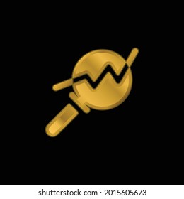 Analytics Gold plattierte Metallic-Symbol oder Logo-Vektorgrafik