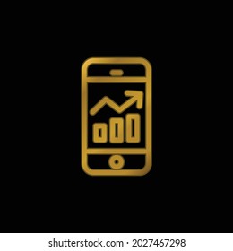 Analytics Gold plattierte Metallic-Symbol oder Logo-Vektorgrafik