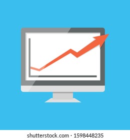 Analytics graph chart financial statistics report vector