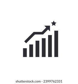 Análisis, gráfico, crecimiento, aumento, stock Icono