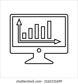 Analytics, graph, growth, marketing, report icon. Outline vector graphics.